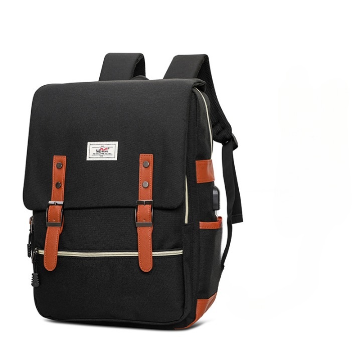 Rucsac Multifunctional cu Port de Incarcare USB, Impermeabil, Compartiment Laptop 15.6", Casual, Multiple Compartimente, Negru, Aida HER®