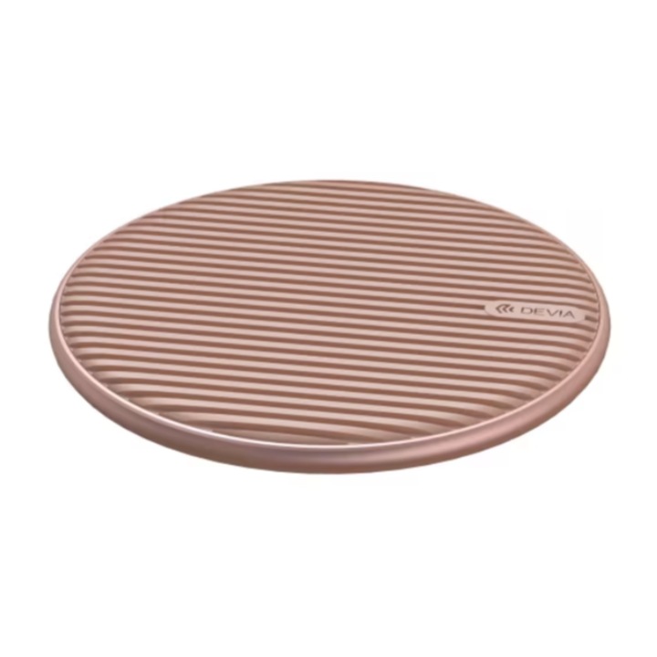 IOS és Android rendszerrel kompatibilis Devia Aurora vezeték nélküli töltő, 15 W, fejlett QI technológia a gyors töltéshez, Rose Gold