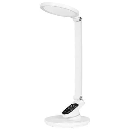 Lampa de birou cu led, 7.2W, reglare intensitate si culoare, display ceas si timer, Alb