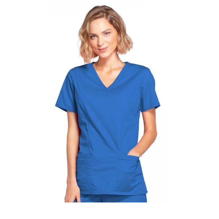 Halat medical Cherokee Mock Wrap in Royal, marimea S