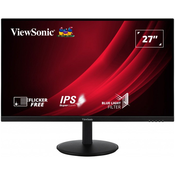 ViewSonic VG2709-2K-MHD LED monitor, 75Hz, QHD, kijelző port, HDMI, fekete