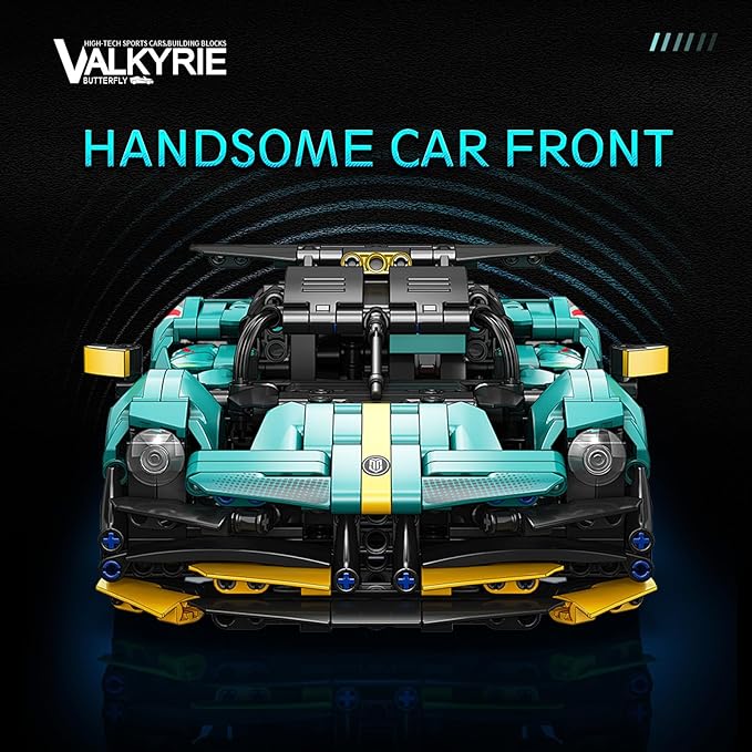 Technik Set Costruzioni Auto Da Corsa Aston Martin Valkyrie 1:14 – 982 Pezzi, Modello Sportivo In Mattoncini ABS – Regalo Per Bambini E Ragazzi