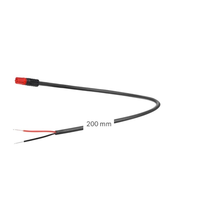 Захранващ кабел за лампа, Bosch, Гумен, За електрически велосипед, 200 мм, Черен