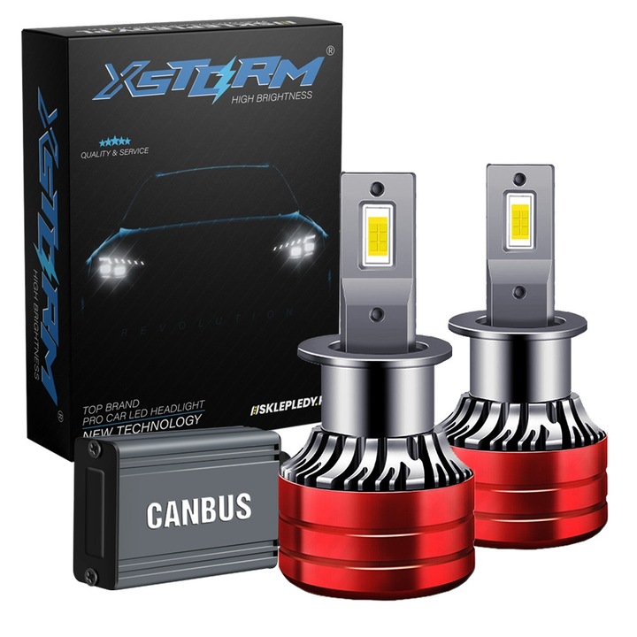 H3 led izzók, Xstorm, 120w, 22000 lm, erős, Canbus