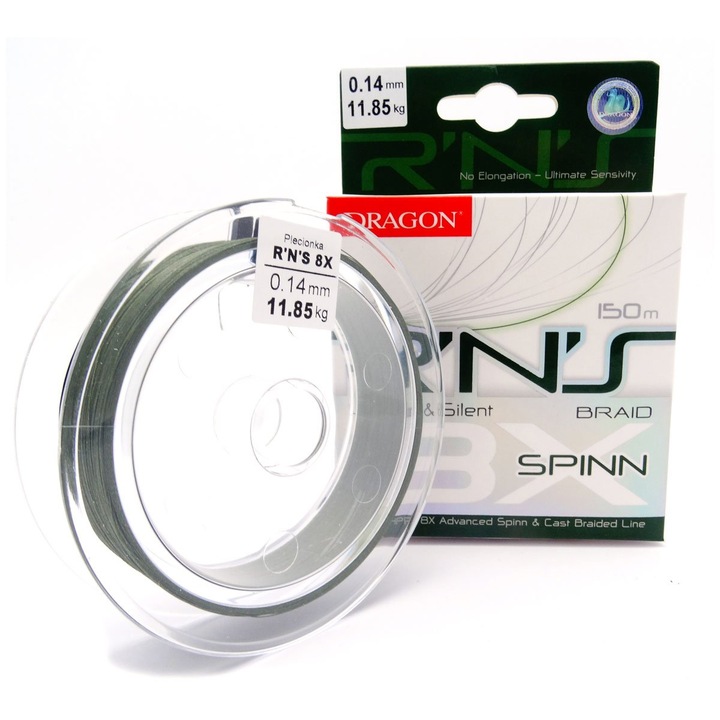 Риболовна въдица, Dragon, R'N'S 8x Spin, диаметър 0,14 мм, дължина 150 м