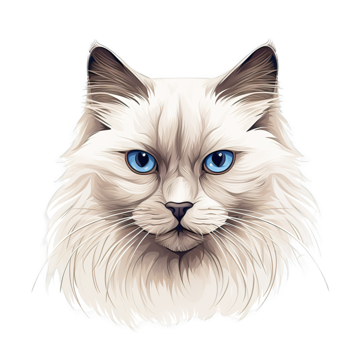 Sticker decorativ perete, auto si geam, Pisica - Birman model 2, 20 CM