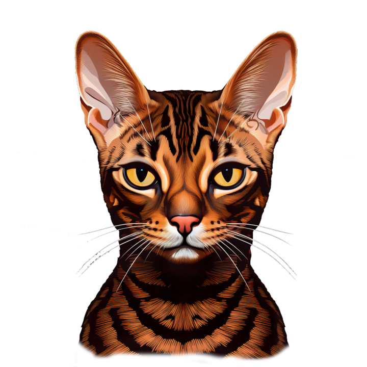 Sticker decorativ perete, auto si geam, Pisica - Toyger model 4, 40 CM