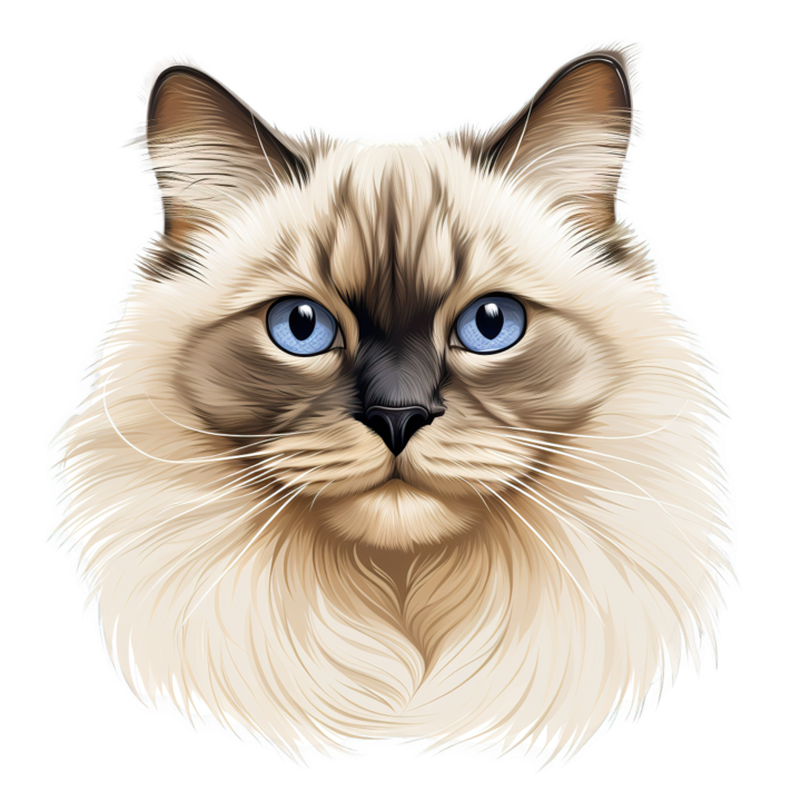 Sticker decorativ perete, auto si geam, Pisica - Birman model 4, 40 CM