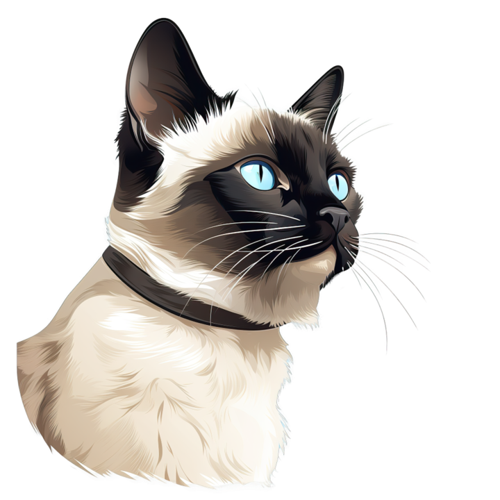 Sticker decorativ perete, auto si geam, Pisica - Snowshoe model 4, 30 CM