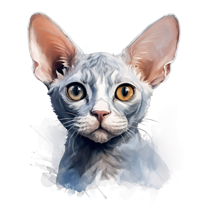 Sticker decorativ perete, auto si geam, Pisica - Devon Rex model 4, 40 CM
