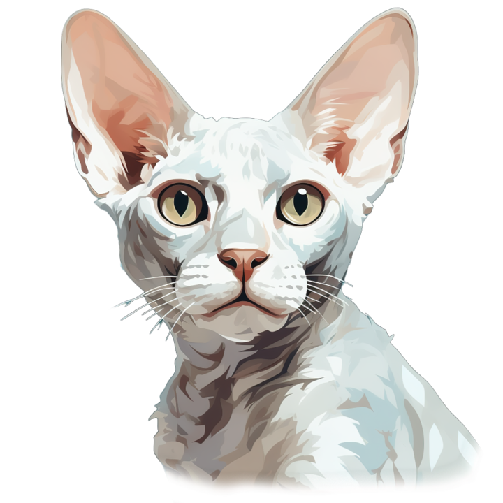 Sticker decorativ perete, auto si geam, Pisica - Devon Rex model 18, 40 CM