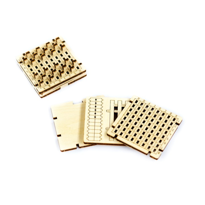 Joc mini de dame 3D, WoodenCity, Lemn, Maro