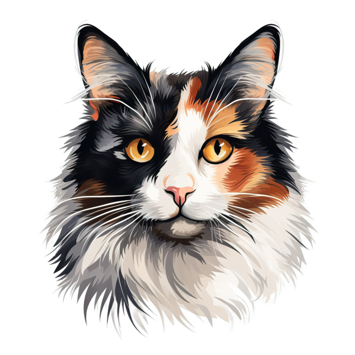 Sticker decorativ perete, auto si geam, Pisica - Calico model 6, 40 CM