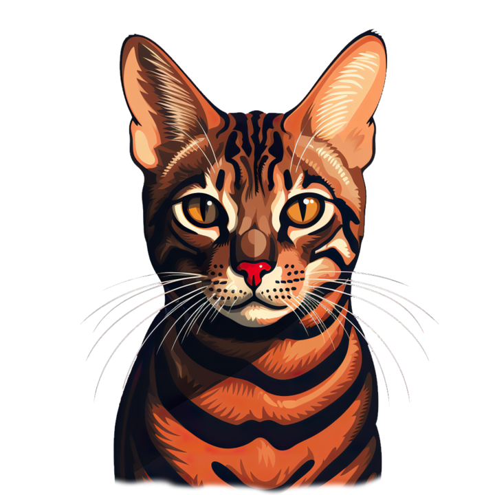 Sticker decorativ perete, auto si geam, Pisica - Toyger model 3, 40 CM