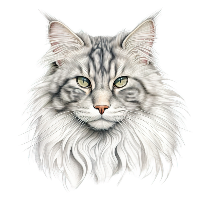 Sticker decorativ perete, auto si geam, Pisica - Norwegian Forest Cat model 13, 40 CM