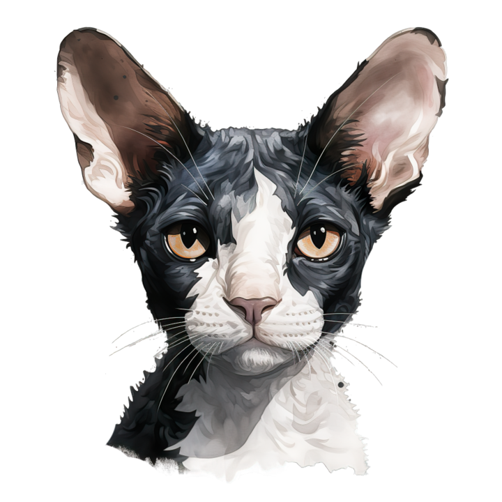 Sticker decorativ perete, auto si geam, Pisica - Devon Rex model 9, 40 CM