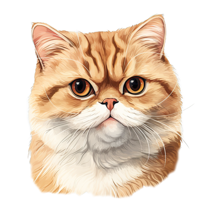 Sticker decorativ perete, auto si geam, Pisica - Exotic Shorthair model 2, 40 CM