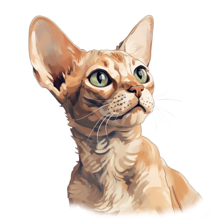 Sticker decorativ perete, auto si geam, Pisica - Devon Rex model 19, 40 CM