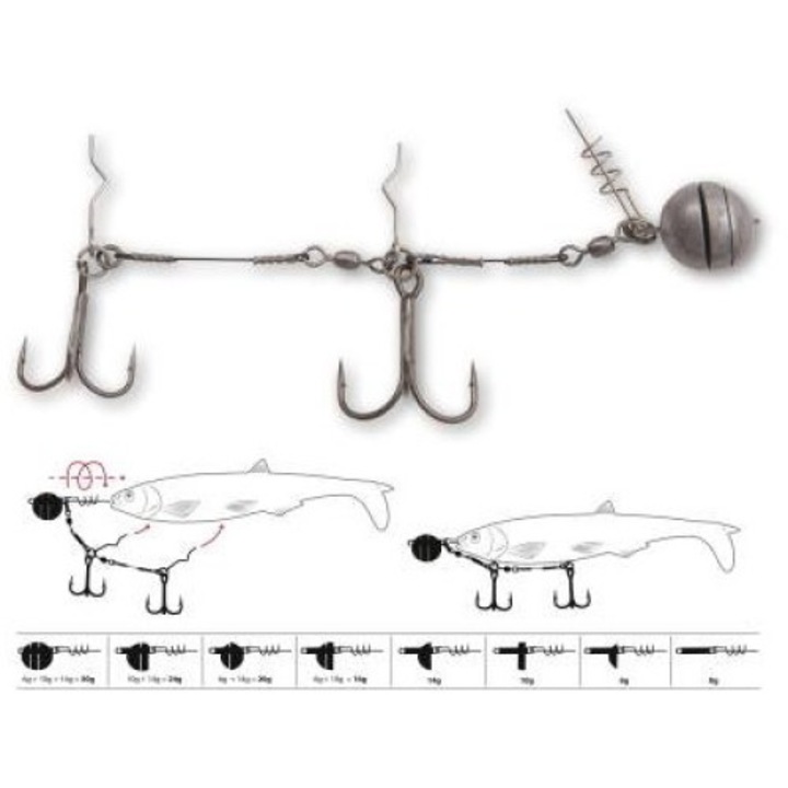 Dupla horog, mesterséges csalihoz, Quantum, Acél, 0,03 kg, 20 cm