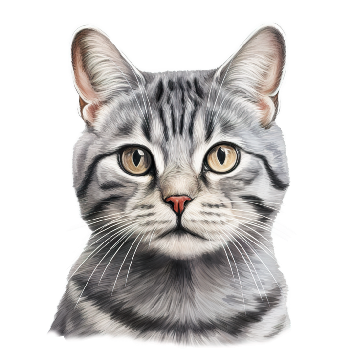 Sticker decorativ perete, auto si geam, Pisica - American Shorthair model 7, 40 CM