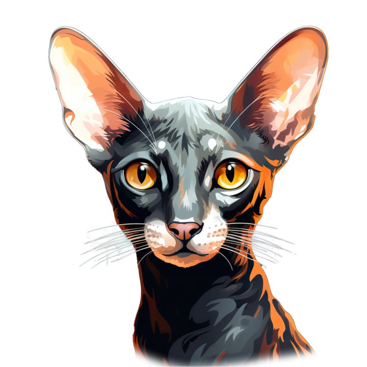 Sticker decorativ perete, auto si geam, Pisica - Oriental Shorthair Cat model 3, 20 CM