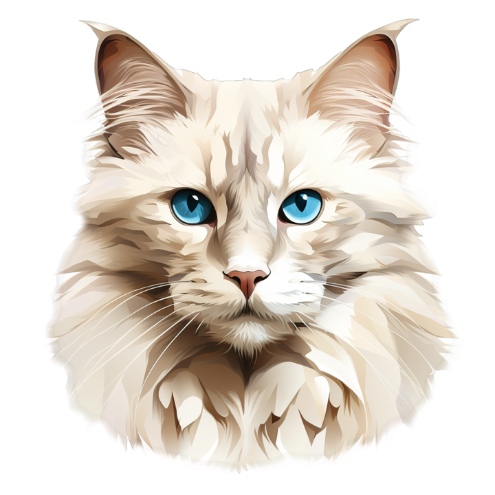 Sticker decorativ perete, auto si geam, Pisica - Ragdoll model 4, 40 CM