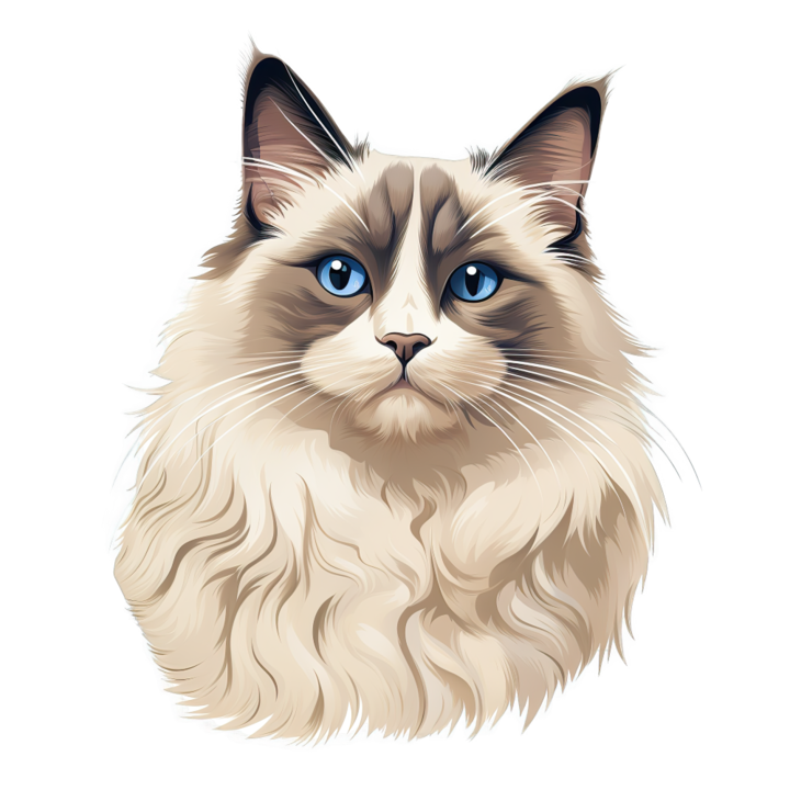 Sticker decorativ perete, auto si geam, Pisica - Ragdoll model 8, 40 CM