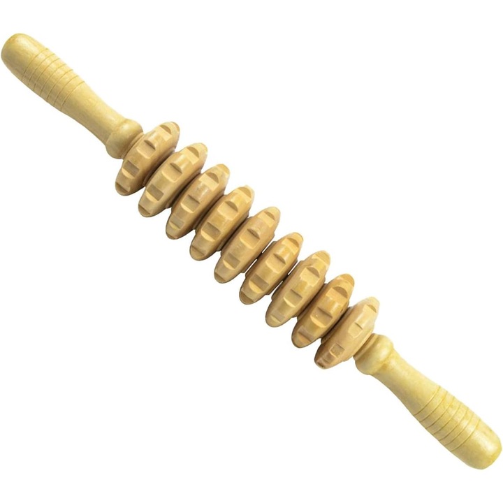 Masszázshenger, Jormftte, Fa, 39x6cm, Barna