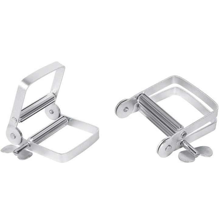 2 db-os fogkrém kinyomó készlet, Jormftte, Rozsdamentes acél, Ezüst