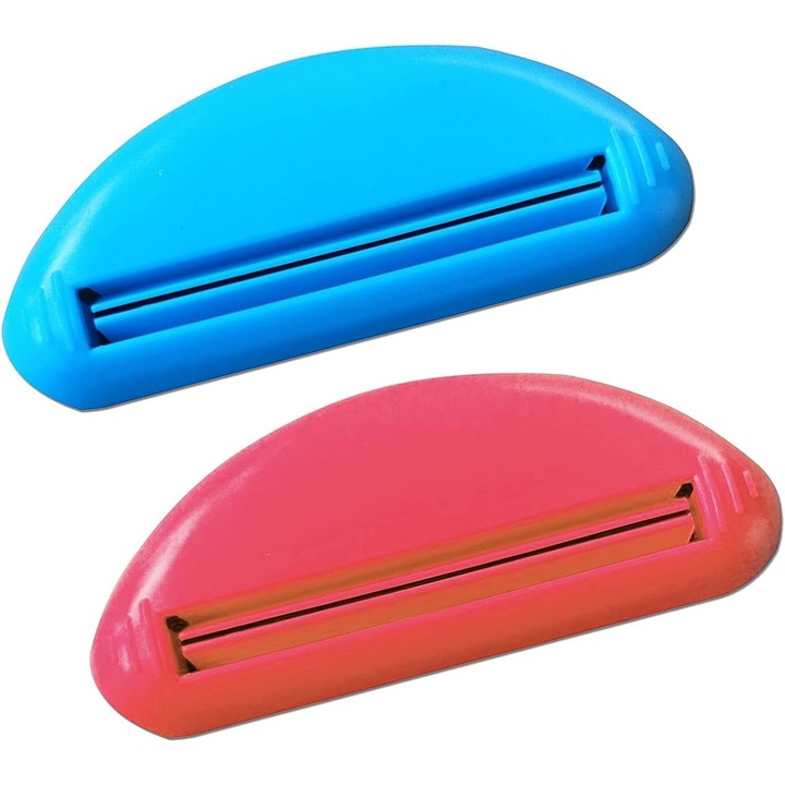 2 darab fogkrémfacsaró szett, Jormftte, műanyag, kék/piros