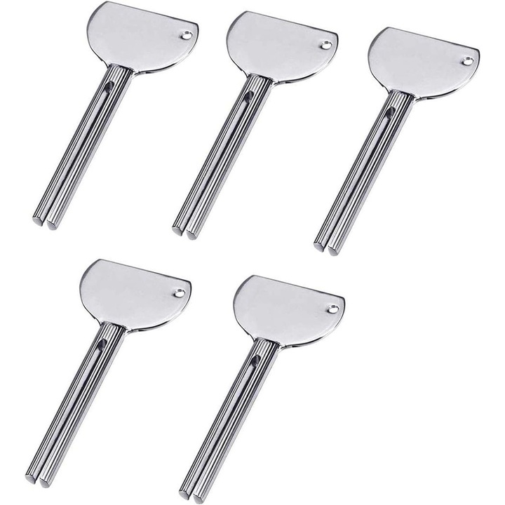 5 db fogkrémkinyomó készlet, Jormftte, rozsdamentes acél, ezüst