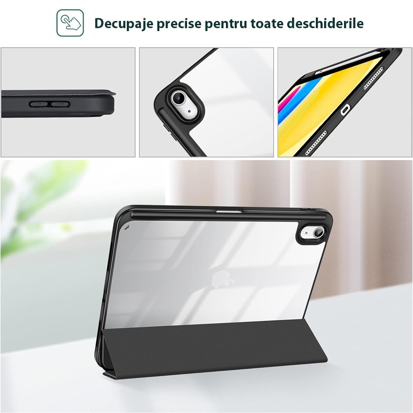Husa tableta, Chucai, TPU, pentru iPad A2696/A2757/A2777, Negru
