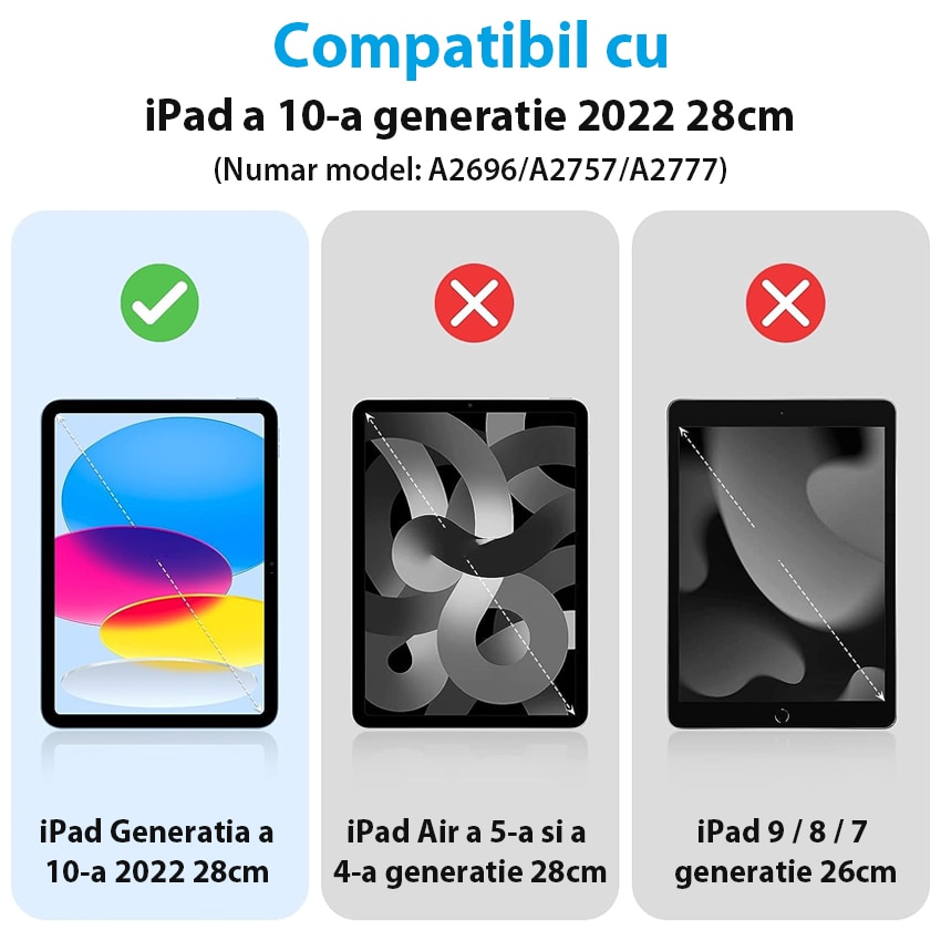 Husa tableta, Chucai, TPU, pentru iPad A2696/A2757/A2777, Negru