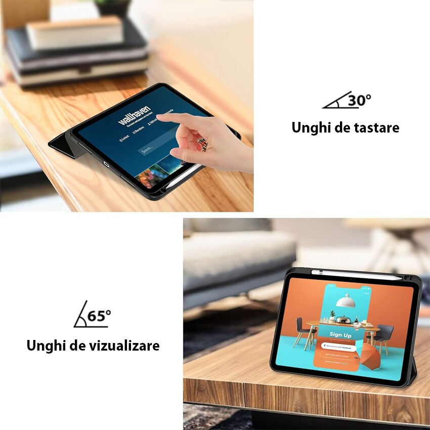 Husa tableta, Chucai, TPU, pentru iPad A2696/A2757/A2777, Negru