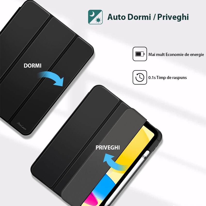 Husa tableta, Chucai, TPU, pentru iPad A2696/A2757/A2777, Negru