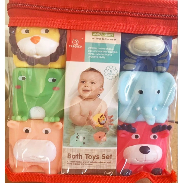 Комплект от 6 кубчета с меки животни за бебета