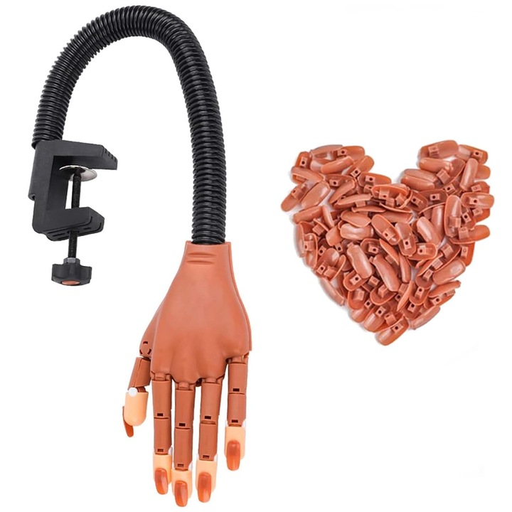 Mana de exersare a unghiilor acrilice, 100 de varfuri de unghii, ComResi®, Maro