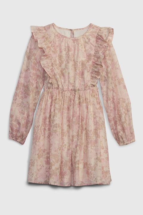 GAP, Разкроена рокля с абстрактна шарка, Прашно розово