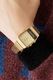 Casio, Дигитален часовник с метална верижка, Златист