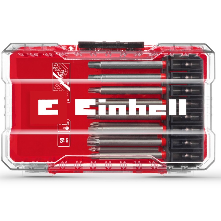 Set 16 biti Einhell M-CASE 49118973, 90 mm, cutie de depozitare