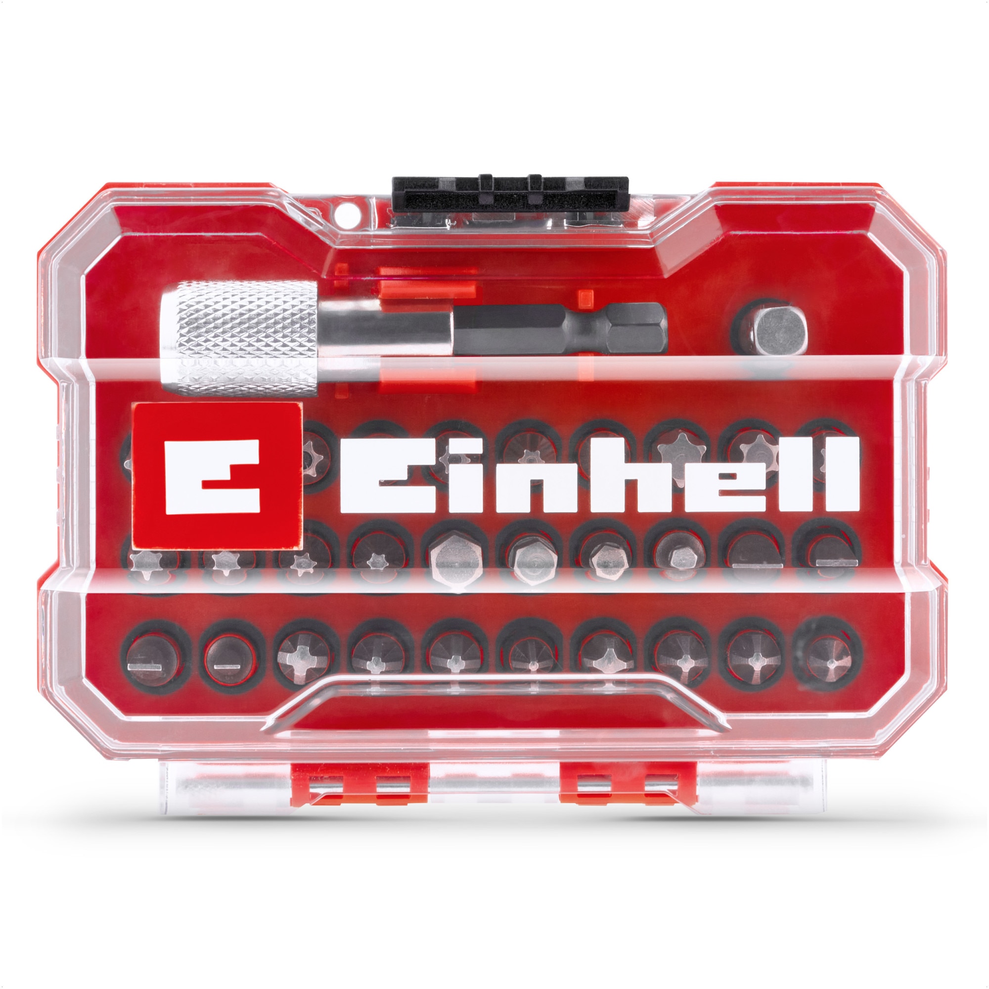Set 32 biti Einhell XS-CASE 49118693, 25 mm, suport biti cu schimbare rapida de 60 mm, adaptor hexagonal 1/4", cutie de depozitare
