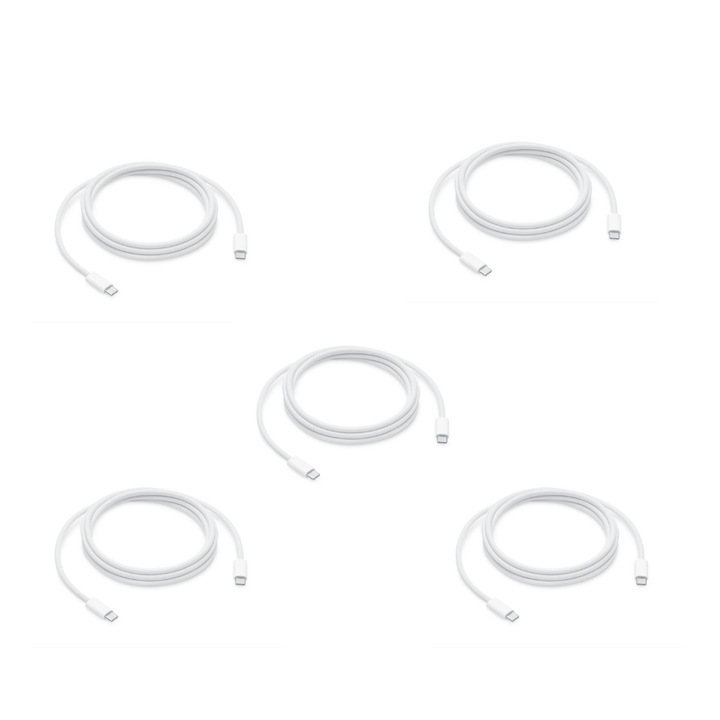 Pachet 5 buc Cablu de date si incarcare pentru iPhone 15 / 15 Plus / 15 Pro / 15 Pro Max, 1m, USB C, 60W, bulk