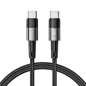 Cablu pentru incarcare si transfer de date TECH-PROTECT UltraBoost, 2x USB Type-C, PD 100W, 5A, 1m, Gri