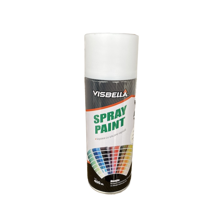 Vopsea aerosol acrilica alb mat - 400ml Visbella