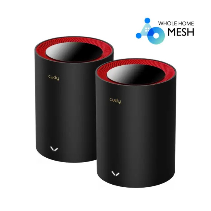 Sistem Mesh Cudy M3000, 2 piese, AX3000 Dual Band, 2.4/5 GHz, 574 - 2402 Mbps