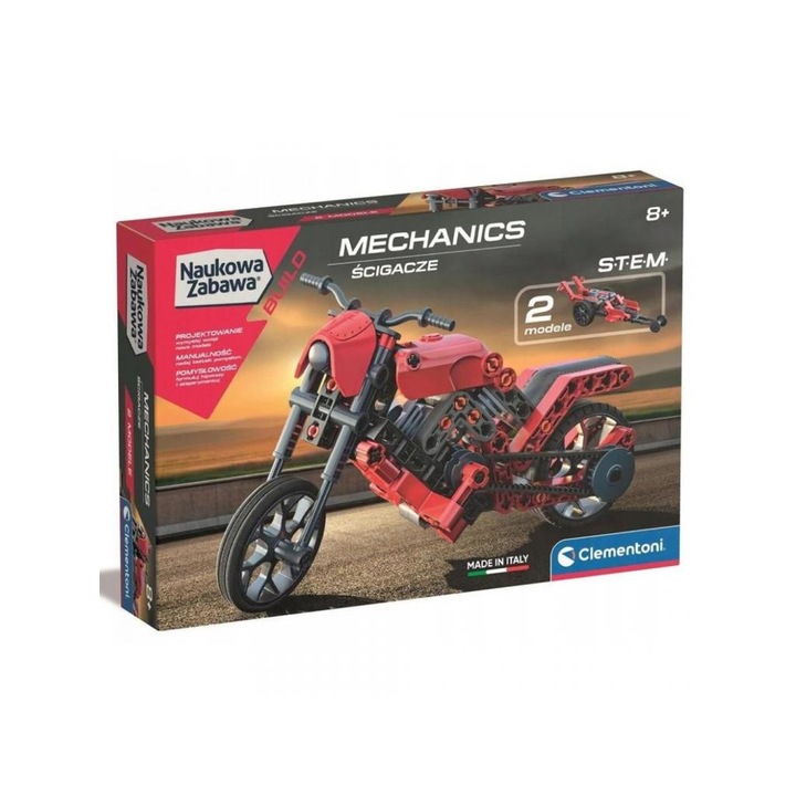Clementoni 5508136 Science & Play: Roadster motor és Dragster versenyautó szett - Clementoni Többszínű