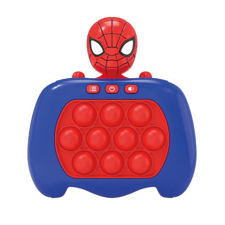 Interaktív játék, Pókember, Műanyag, POP IT Quick Push Game, 3+, kék/piros