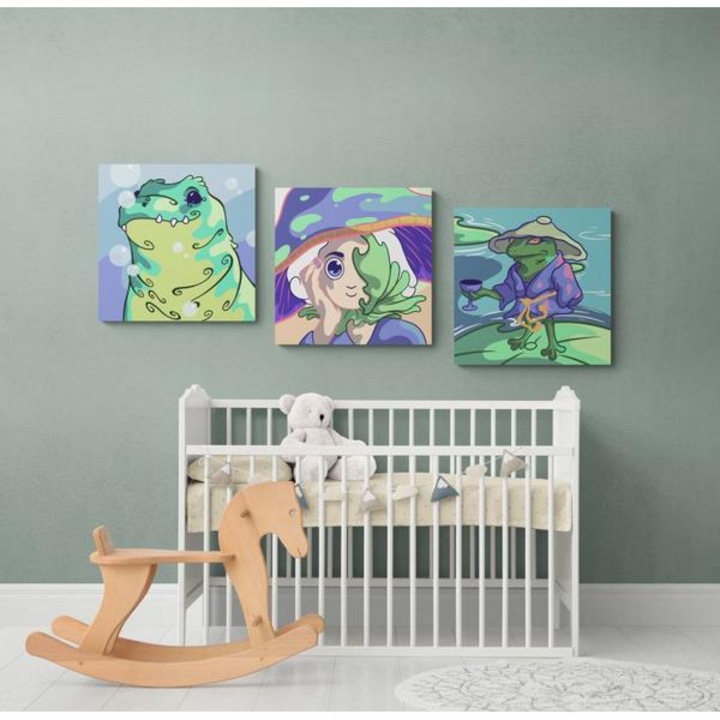 Рисуване по номера ITA ART, За деца, Дизайн 45, 20х20см, 3 броя