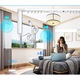 Intelligens elektromos sín függönyökhöz 4,2 m, nyitás/zárás egy irányban, WiFi, Tuya, Távirányító, Távirányító, Alkalmazásvezérlés, Alexa/Google Home kompatibilis, Fehér