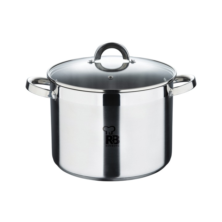 Oala cu capac, Bergner, Otel inoxidabil, 9,5 L